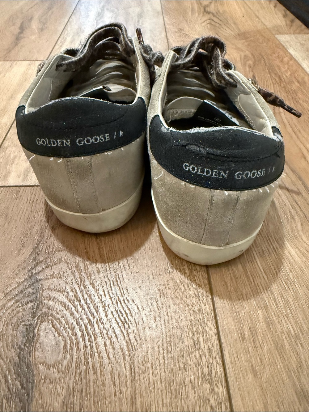 Golden Goose Women's Suede Sneakers in Light Gray with Black Heel - Picture 3 of 6